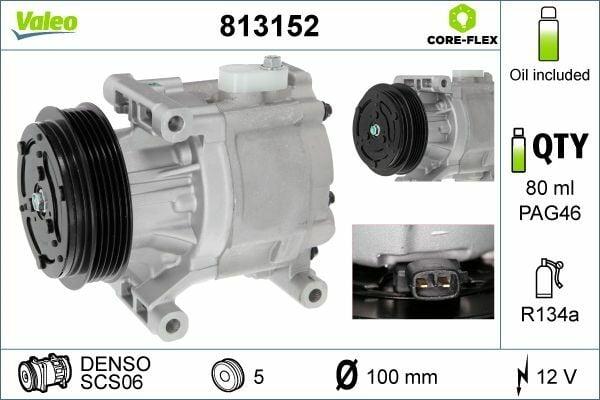 VALEO A/C Compressor - Compatible with Fiat Doblo, Punto and 3 more models