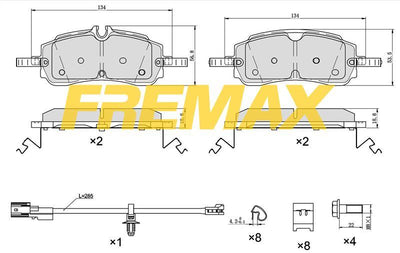 Fremax FBP-3754-01 Rear Brake Pad (Corbon Formula) VW (Disc Type) New Transit (with Connector) Custom V710 — Brake Pads
