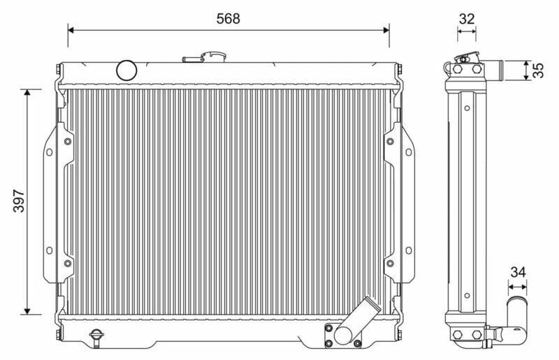 VALEO 701262 Motor Coolant Radiator - Mitsubishi L200 (1987-1996) — Radiators & Fans