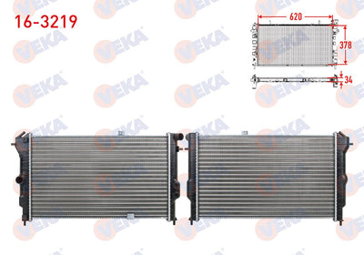 Veka 16-3219 Water Radiator Mechanical Opel Vectra A 1.6 M-T 1989-1995 — Radiators & Fans