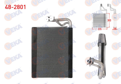 Veka 48-2801 A/C Evaporator Borulu 303X235x38 Mercedes C (W204) 2008-2014 / CLS (C218) 2011-2017 / — Condensers & Evaporators