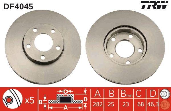 TRW DF4045 Brake Disc Front 282mm VW Passat 96-00 — Brake Rotors & Drums
