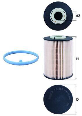 Mahle KX393D Diesel Filter Ford Mondeo IV (BA7) 2.0 TDCi / Volvo S40-S60-V50-V70-C30-C70 07-17 — Fuel Delivery