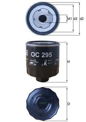 Mahle OC295 Oil Filter Bora Variant-Caddy II-Golf III 1.4-1.6 16V 91-05