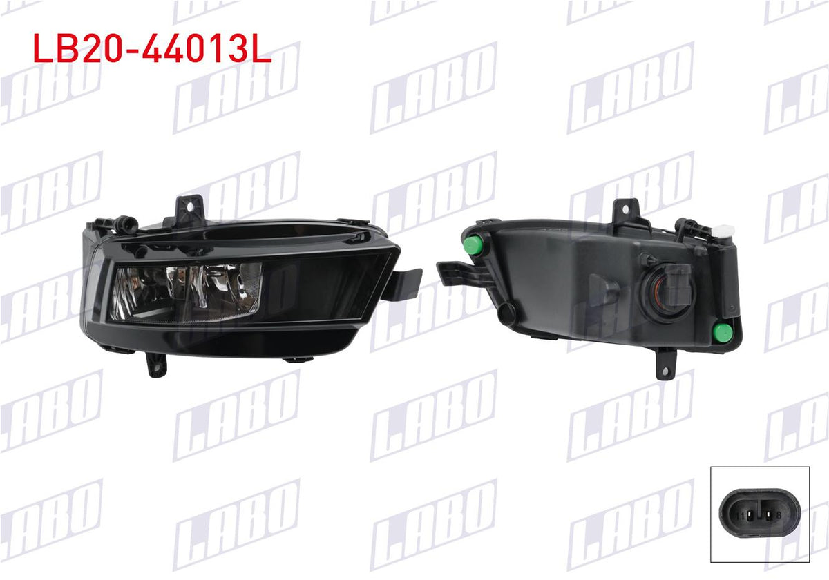 LABO LB20-44013L Fog Lamp Left with Bulb Volkswagen Golf VII 2013-2016