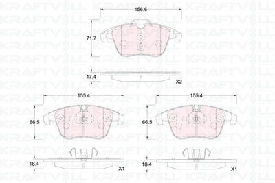 Kraftvoll 07010388 Front Brake Pad with Connector C5 III 1.6 16V / 1.8 16V / 2.0 16V / 1.6 HDi / 2.0 HDi 02 / 08 — Brake Pads