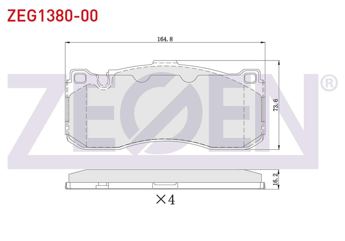 Zegen ZEG1380-00 Brake Pad Front with Wear Indicator BMW 3 Series (E90) 320 D 2005-2011 / 316 i 2005-2011 / 320 — Brake Pads