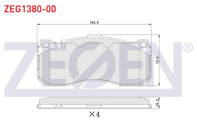 Zegen ZEG1380-00 Brake Pad Front with Wear Indicator BMW 3 Series (E90) 320 D 2005-2011 / 316 i 2005-2011 / 320 — Brake Pads