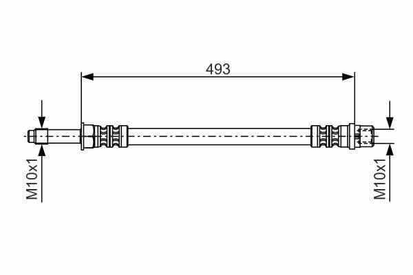 BOSCH Brake Hose - 493mm Length for Mercedes Sprinter — Brake Hydraulics