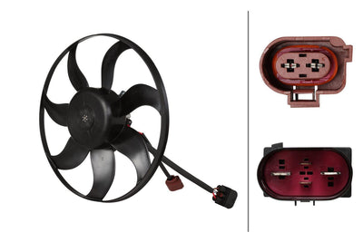 Hella 8EW366420-471 Fan Motor Golf V Passat 2.0 TDI Left Caddy 04-11 — Motors, Pumps & Antennas