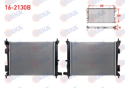 Veka 16-2130B Water Radiator Brazing Hyundai Accent Blue 1.4 Cvvt M-T 2012 — Radiators & Fans