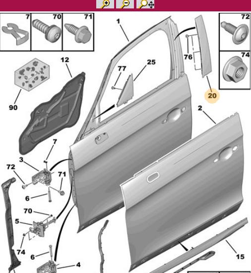 DS5 2013 onwards Left Door Trim DIREK Genuine — Auto Parts Hall, Reinforcements & Brackets