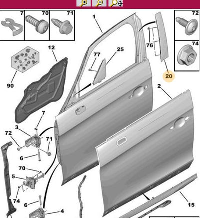 DS5 2013 onwards Left Door Trim DIREK Genuine — Auto Parts Hall, Reinforcements & Brackets