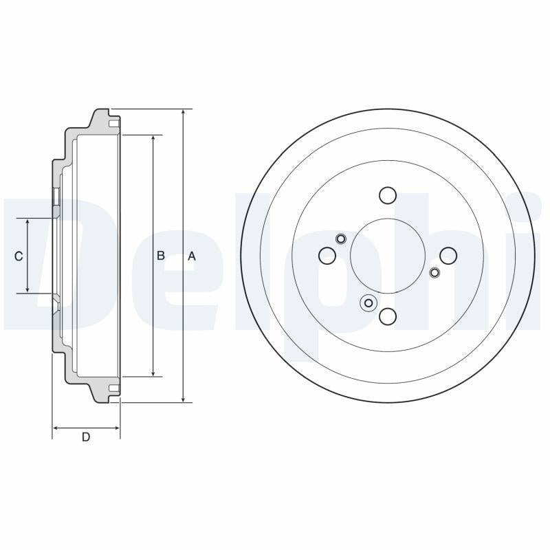 Delphi BF596 Brake Drum — Brake Rotors & Drums