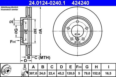 ATE 24.0124-0240.1 Brake Disc — Brake Rotors & Drums