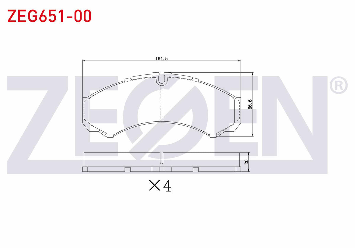 Zegen ZEG651-00 Brake Pad Front Iveco Daily II (30-10C) 2.8i 1996-1999 / Daily II (35-10) 2.5i 1996-1999 — Brake Pads