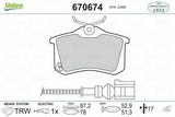 VALEO 670674 Brake Pad Set for 02-Polo 1.4-1.9 — Brake Pads