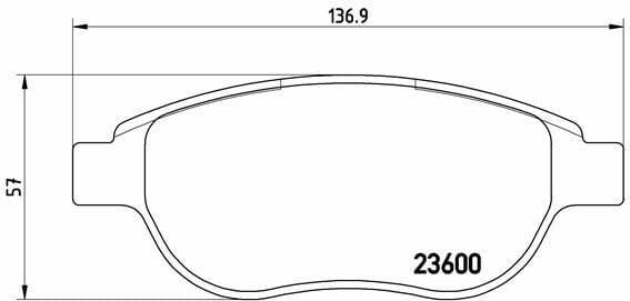 Brembo Front Brake Pads P61068 - Disc Brake Set for Peugeot 307 & Fiat Doblo