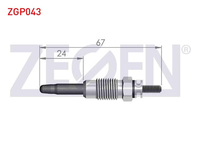 Zegen ZGP043 Glow Plug 11V Citroen Berlingo (Mf) 1.9D 1996-2008 / Citroen Jumper I 1.9Td 1994-2002 / Fiat Duc — Coils & Plugs