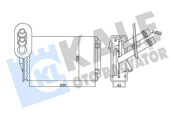 Kale Volkswagen New Beetle Heater Radiator - Compatible with Models 1998-2011 — Radiators & Fans