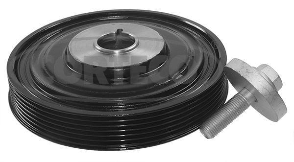 corteco crankshaft pulley for megane clio laguna, technical specifications for corteco crankshaft pulley, installation of corteco crankshaft pulley CORTECO Crankshaft Pulley - Compatible with Megane II/III, Clio III, Fluence, Laguna | 155 mm Diameter CORTECO Crankshaft Pulley for Megane, Clio, Laguna corteco, crankshaft-pulley, renault-parts, car-owners, mechanics, automotive-accessories, engine-performance, car-repair, ai-generated