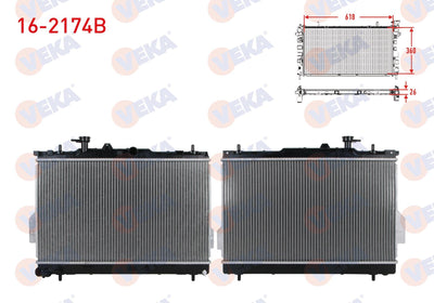 Veka 16-2174B Water Radiator Brazing Hyundai Matrix 1.6 M-T 2001-2010 — Radiators & Fans