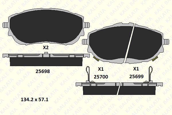 Kale 25698-187-15-ANS Front Brake Pad Toyota Corolla (2013–2019) / Auris (2012→) 1.33 – 1.6 Gasoline / 1.4 D-4D — Brake Pads