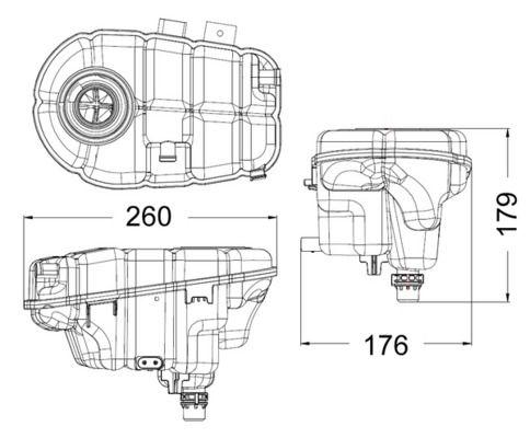 Mahle CRT60000S Expansion Tank A6 A7 A8 11-19 — Hoses & Tanks