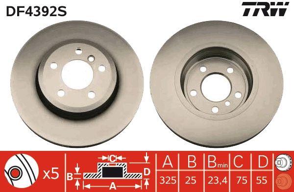 TRW DF4392S Brake Disc Front BMW X3 E83 — Brake Rotors & Drums