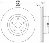 HELLA Pagid Brake Disc 8DD355117-861 - Performance for Subaru Impreza — Brake Rotors & Drums