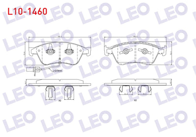 LEO L10-1460 Brake Pad Front with Connector Audi A8 (4E_) 3.0 TFSI 2003-2010 / Audi A8 (4E_) 4.2 V8 TDI 2003-201 — Brake Pads