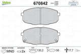 VALEO 670842 Front Brake Pads for 2008-2012 i30, Ceed, and Carens