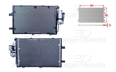 Wisco 2143108-00 A/C Condenser 590X382x16 Opel Combo C Corsa C Tigra 1.0 1.2 1.4 1.6 1.8 00 > — Condensers & Evaporators