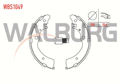 WALBURG WBS1049 Brake Shoe Rear Honda Accord V (Cc7,Cd) 2.2i 220X35 — Brake Cables & Hardware
