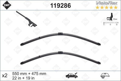 Valeo 119286 Wiper Blade Set 55+45 Cm Opel Astra H /Mercedes W204 GLK — Wipers
