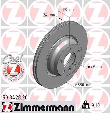 Zimmermann 150.3428.20 Brake Disc Front Standart — Brake Rotors & Drums