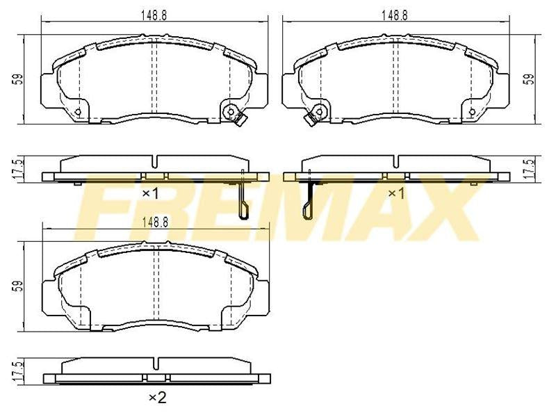 Fremax FBP-1313 Front Brake Pad (Corbon Formula) Honda Civic Fd 2006-2016 — Brake Pads