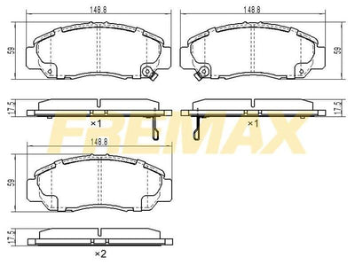 Fremax FBP-1313 Front Brake Pad (Corbon Formula) Honda Civic Fd 2006-2016 — Brake Pads