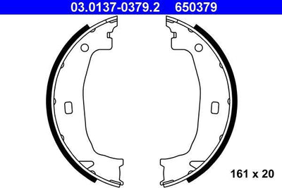 ATE 03.0137-0379.2 Parking Brake Shoe E-46 / 81 / 87 / 90 F-20 / 30 — Brake Cables & Hardware