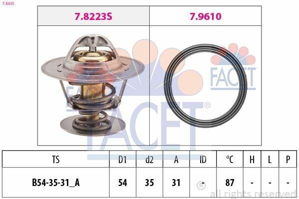 FACET Thermostat 87°C - Fits A3 A4 A6 Bora Caddy 2 Golf Jetta 2 Passat Polo T4 T5 Octavia Cordoba I — Water Pump & Thermostat