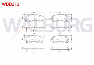 WALBURG WDB213 Brake Pad Front Mazda 626 IV (Ge) 1.8i 1992-1997 / 626 IV (Ge) 2.0i 1992-1997 / 626 V (Gf) 1.8i 1 — Brake Pads