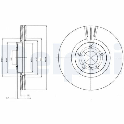 Delphi BG4107 Brake Disc Front Air-(320-5)-(Nissan: Murano 06-12 / Infıntı: M35 06-12 3.5 / M45 06-12 — Brake Rotors & Drums
