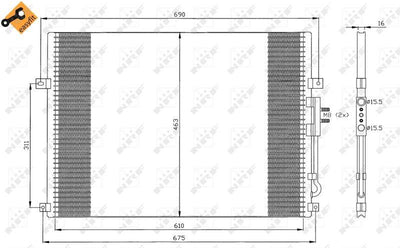 NRF 35275 A/C Condenser Jeep Grand Cherokee II 99 05 — Condensers & Evaporators