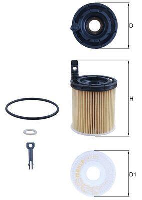Mahle OX1121D Oil Filter Hyundai Santa Fe IV, Kia Sorento IV, Tucson, Elantra, Kona, Sportage 1.6 T-GDI 20->