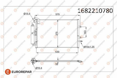 Eurorepar 1682210780 Psa / Erp A/C Condenser Renault Clio III-Modus (04-09) K9k K4j D4f — Condensers & Evaporators