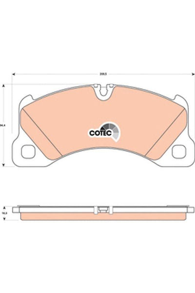 TRW GDB1774 Front Brake Pad-16mm (VW Touareg 03-18 Porsche Cayenne 03-Panamera 09 -) — Brake Pads