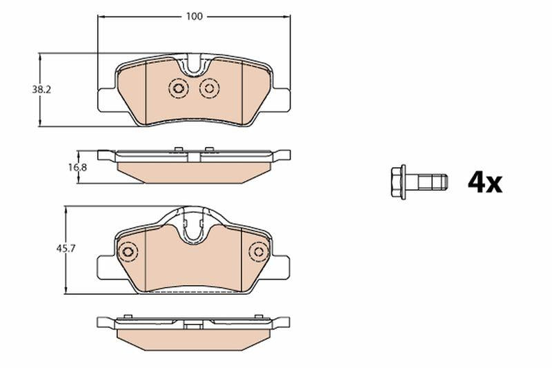 TRW GDB2088 Rear Brake Pad Mini F55/F56/F57, R55/R56/R57 13-14 — Brake Pads