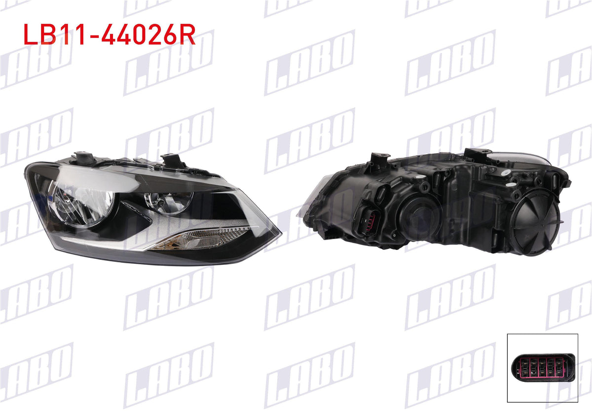 LABO LB11-44026R Headlight Right Volkswagen Polo V (6R1, 6C1) 2009-2014
