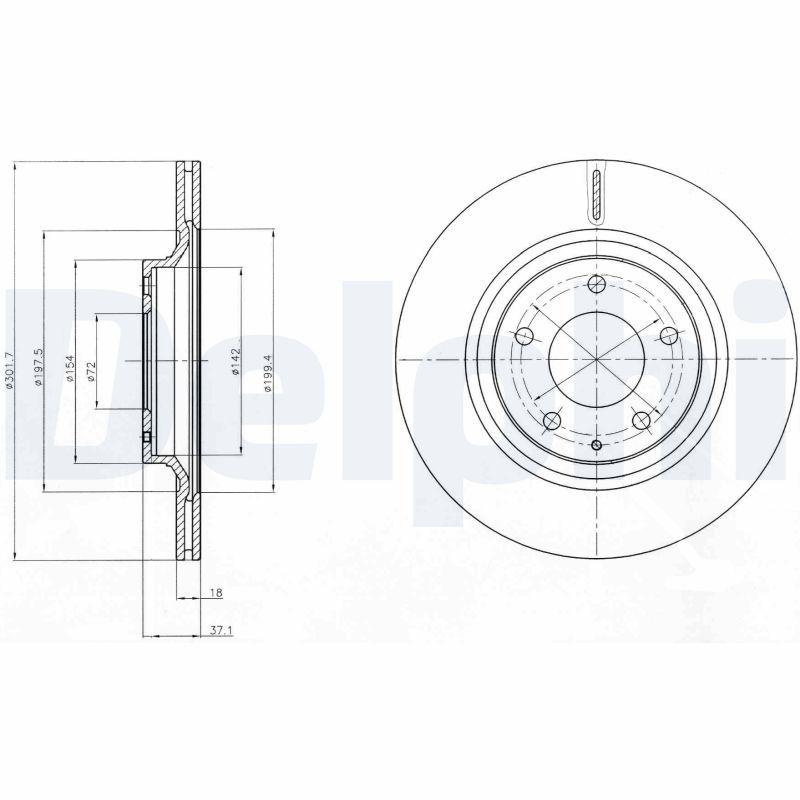 Delphi BG4182 Disc Rear Mazda RX8 1.3