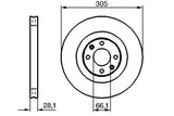 BOSCH Front Brake Discs 0986479024 - P406 Coupe 2.2HDi/3.0 V6 — Brake Rotors & Drums